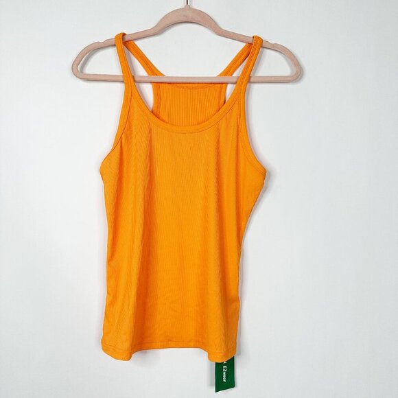 2/$24 NWT SHEIN Ribbed Racerback Tank Top Orange Large #A0233 TRB2 - Picture 3 of 6
